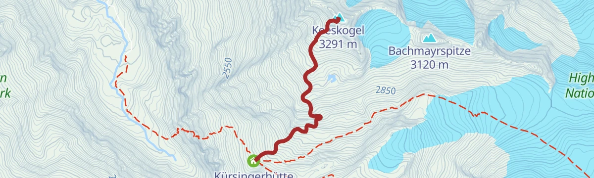 Route map: Neukirchen: Kürsingerhütte - Keeskogel